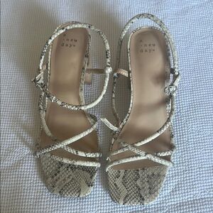 A New Day Women's Snakeskin Sandals - Cream
